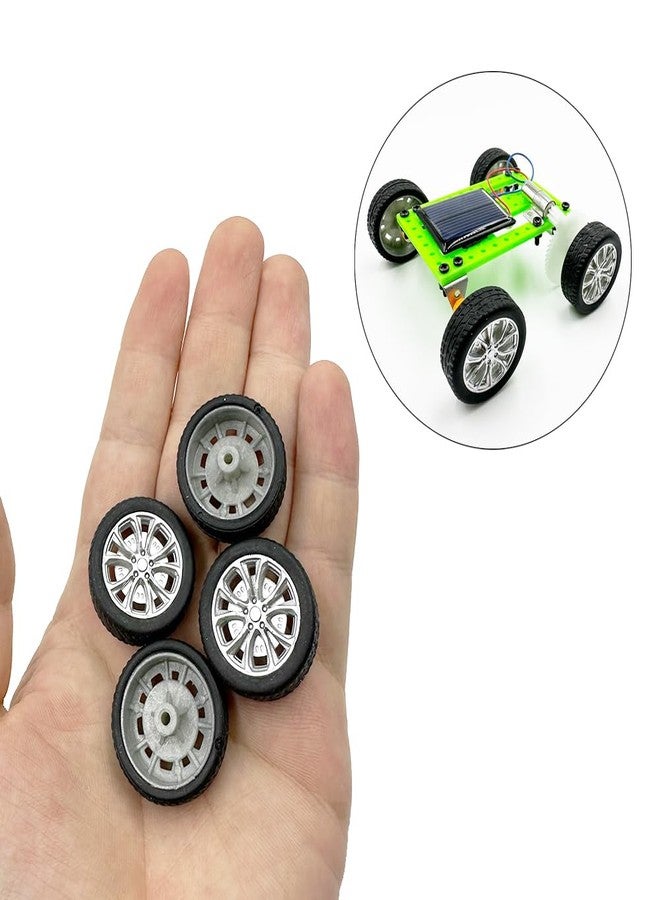 URIMPAVIDO 10PCS Small Toy Car Wheels Model Car Rubber Tire Wheels with 5PCS Shaft Round Axles for for DIY Model Toy RC Car Truck Robot Wheel Replacement Accessories (2x26mm) - Image 3